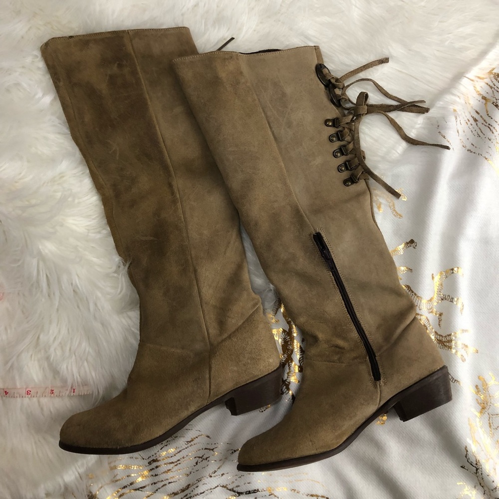 ✨SALE ✨Naughty Monkey leather boots lace up tan
